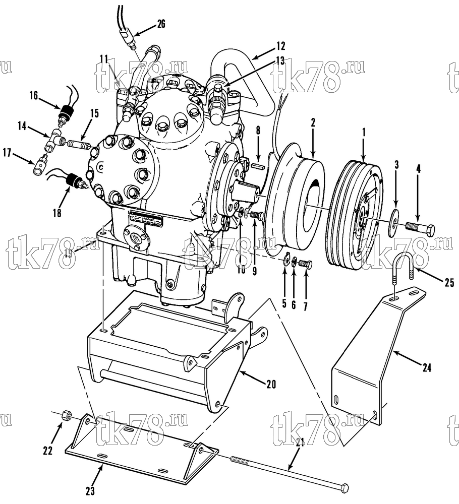 Каталог запчастей для Thermo King  COMPRESSOR GROUP (4331879904, KIT 715460)
