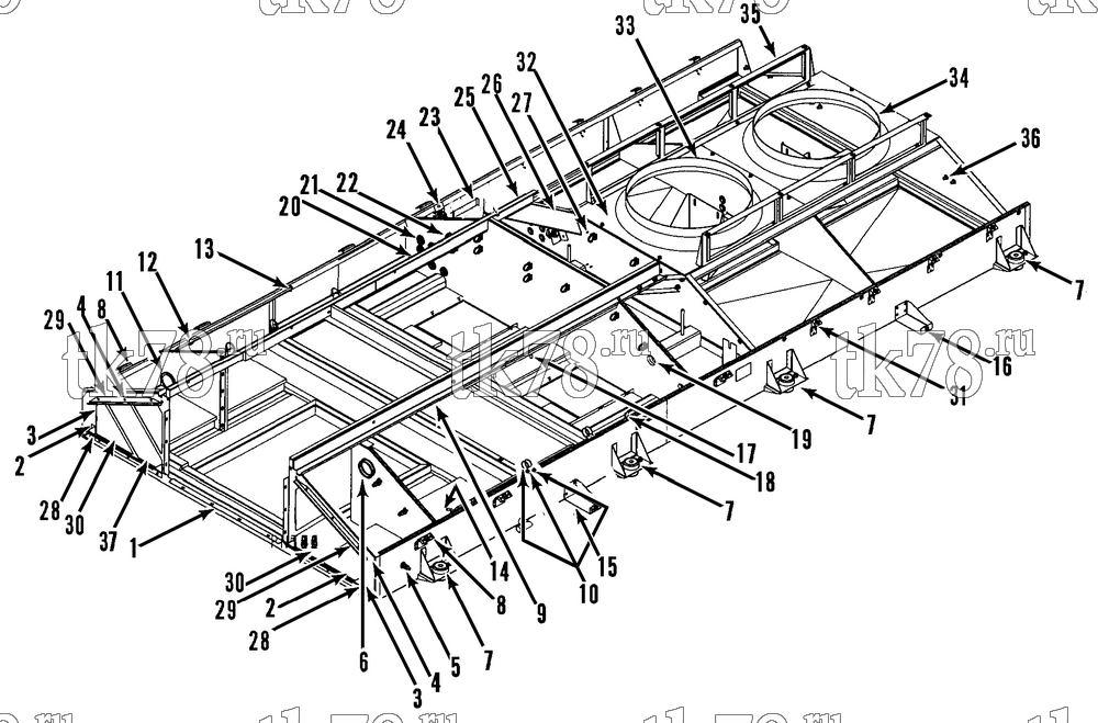Каталог запчастей для Thermo King LRV-12-10 Italy FRAME COMPONENTS