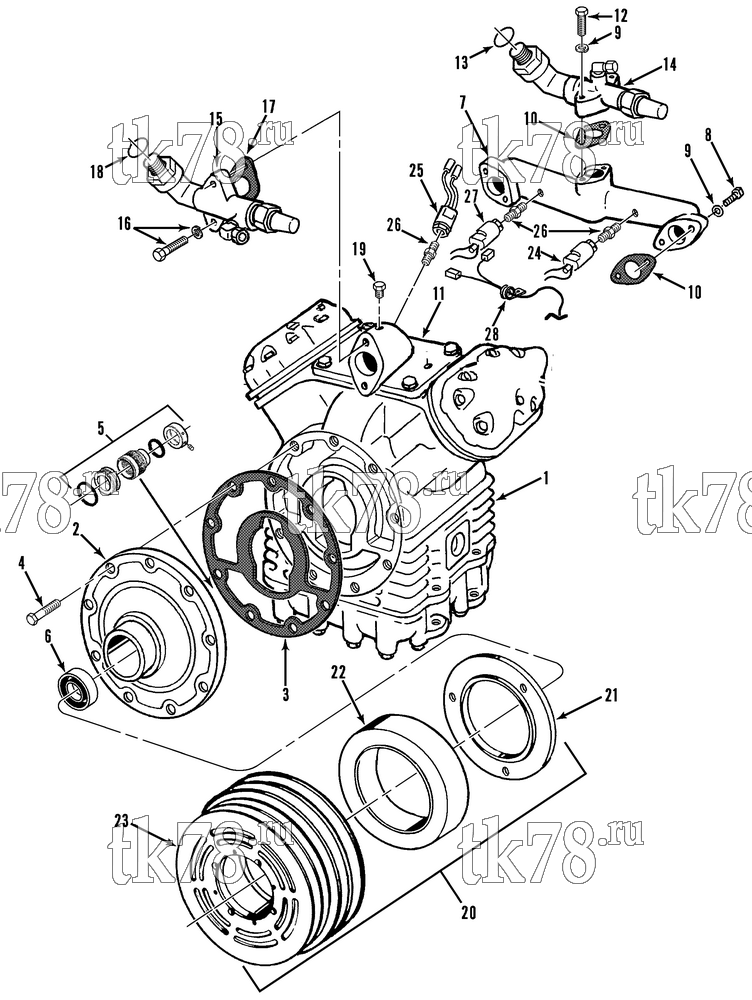 Каталог запчастей для Thermo King  COMPRESSOR GROUP (KIT 715517)