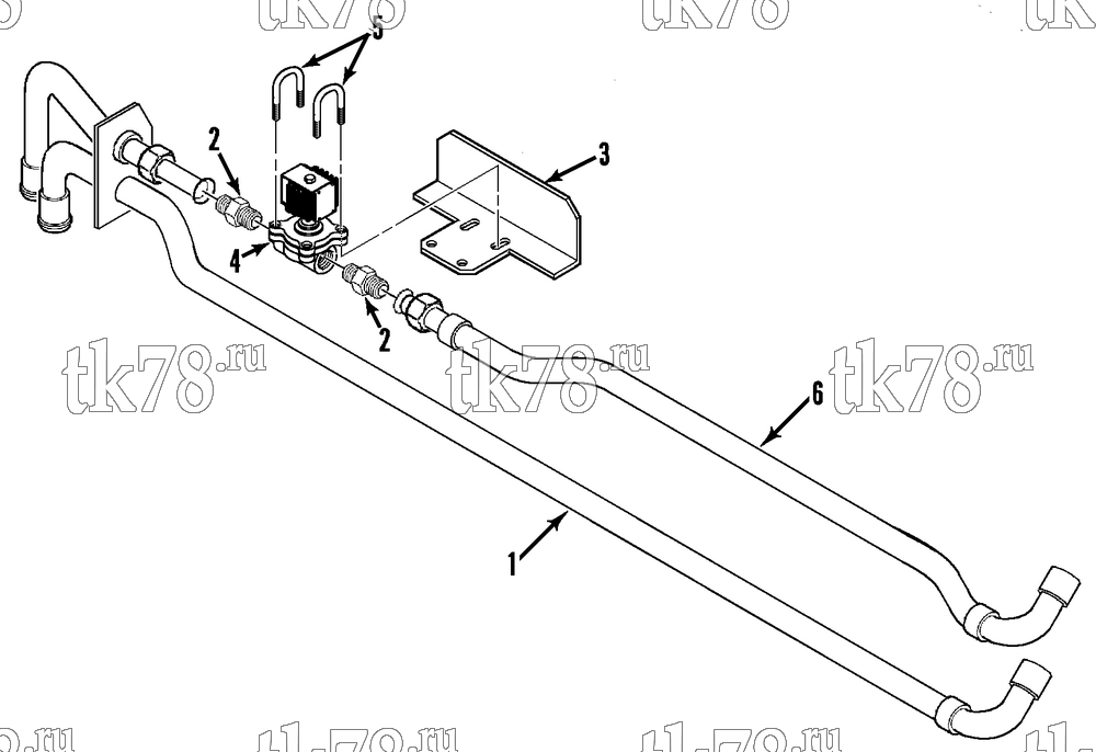 Каталог запчастей для Thermo King  WATER TUBE & VALVE GROUP (040708)