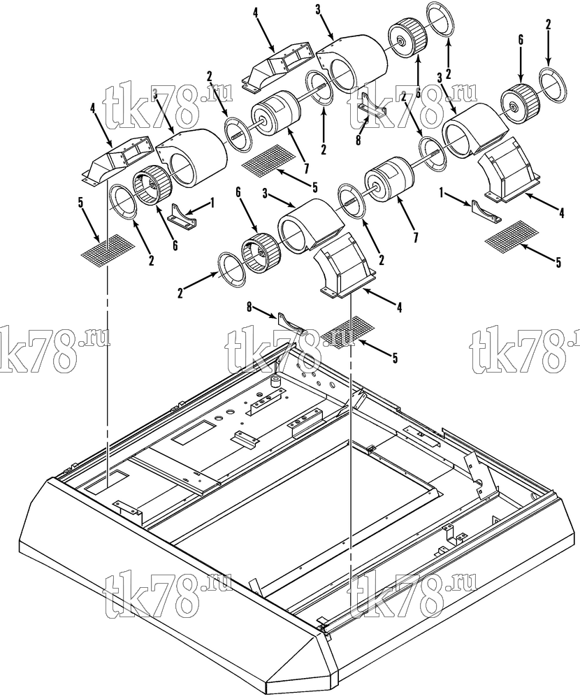 Каталог запчастей для Thermo King AT10-M3B EVAPORATOR MOTOR & BLOWER GROUP