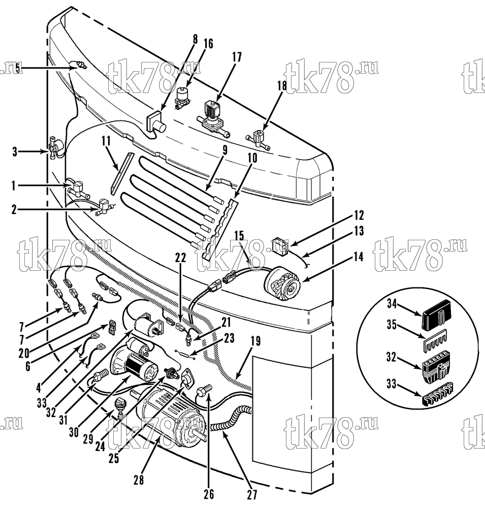 Каталог запчастей для Thermo King SMX-II 50 SR TCI ELECTRICAL COMPONENTS (SMX 50 SR TCI)