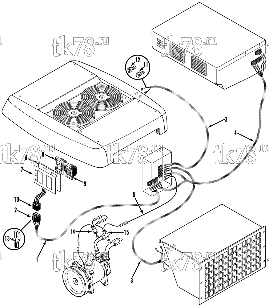 Каталог запчастей для Thermo King ShuttleAIRE Series Bus HARNESS GROUP (1/97 & After)