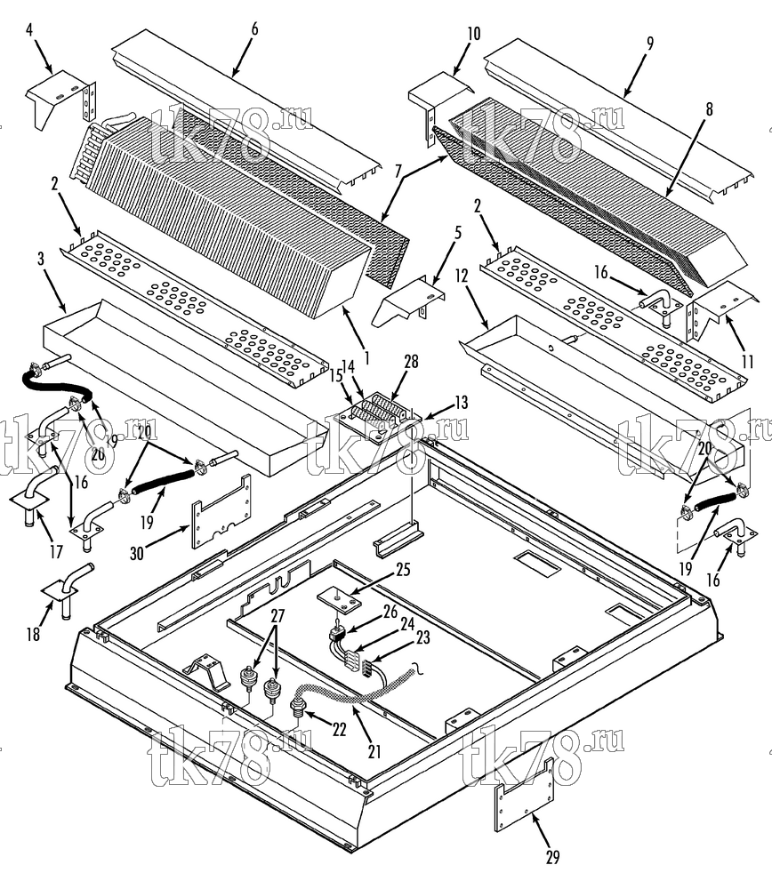 Каталог запчастей для Thermo King AT11 EVAPORATOR COIL MOUNTING & ELECTRICAL GROUP