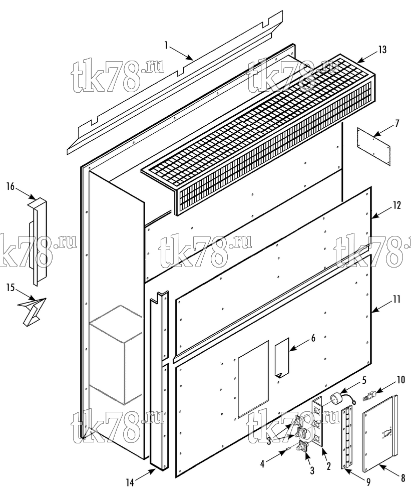 Каталог запчастей для Thermo King  EVAPORATOR PANELS (REAR USDA CONNECTIONS)