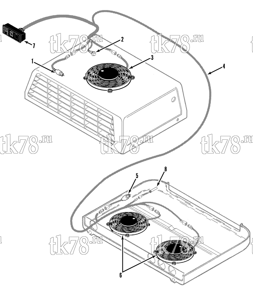 Каталог запчастей для Thermo King V-090, 90E, 90H, 90 MAX, 90T & 95 ELECTRICAL COMPONENTS (V-090T)