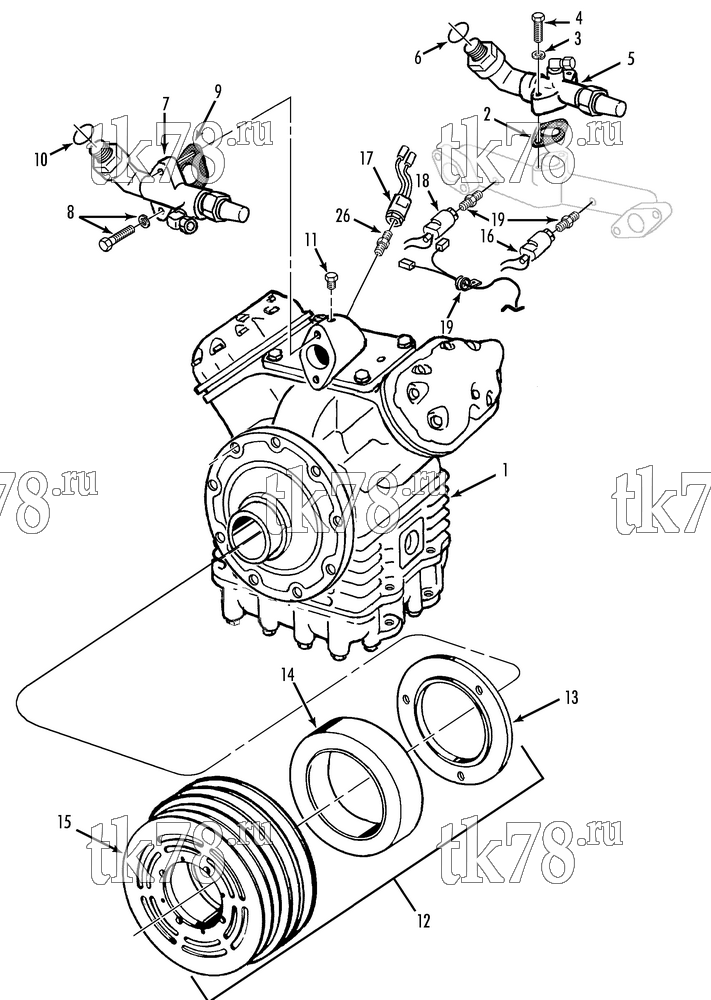 Каталог запчастей для Thermo King AT11 COMPRESSOR GROUP (5D37227G07, KIT 715650)