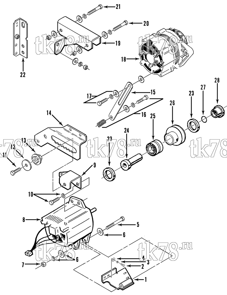 Каталог запчастей для Thermo King AT12 ALTERNATOR MOUNTING GROUP