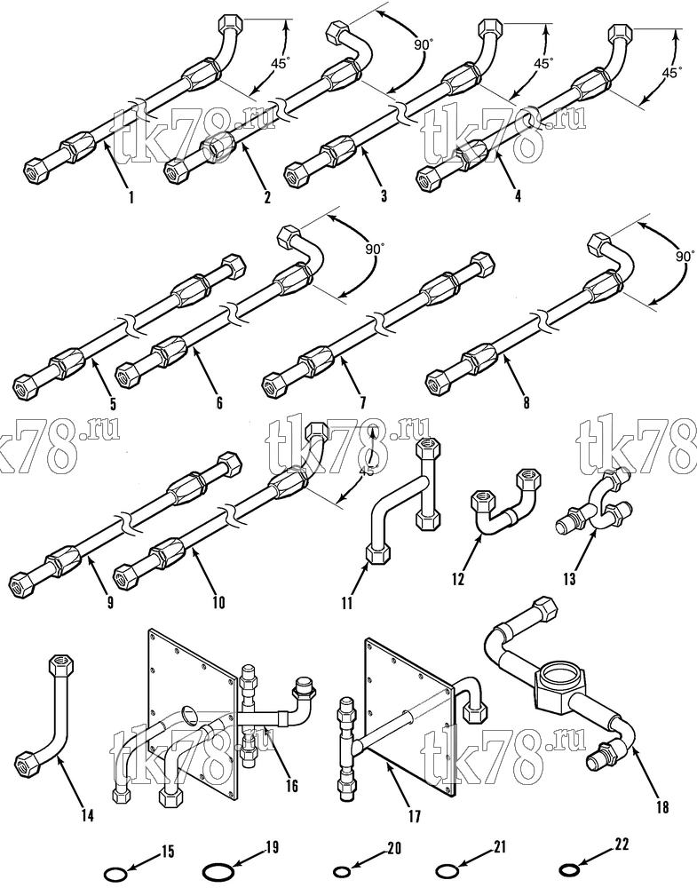Каталог запчастей для Thermo King D3i-II RC 1000 HOSE KIT (715561)