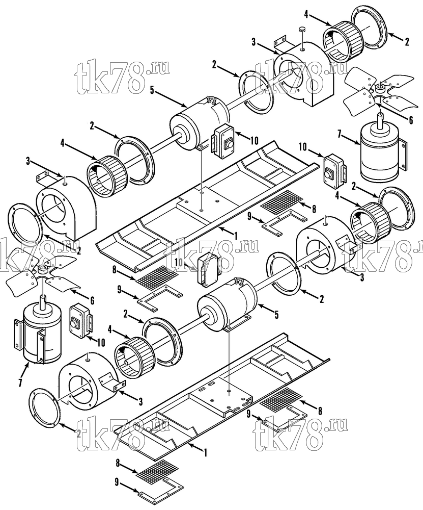 Каталог запчастей для Thermo King R4-M4 MOTORS, BLOWERS & FANS (M4)