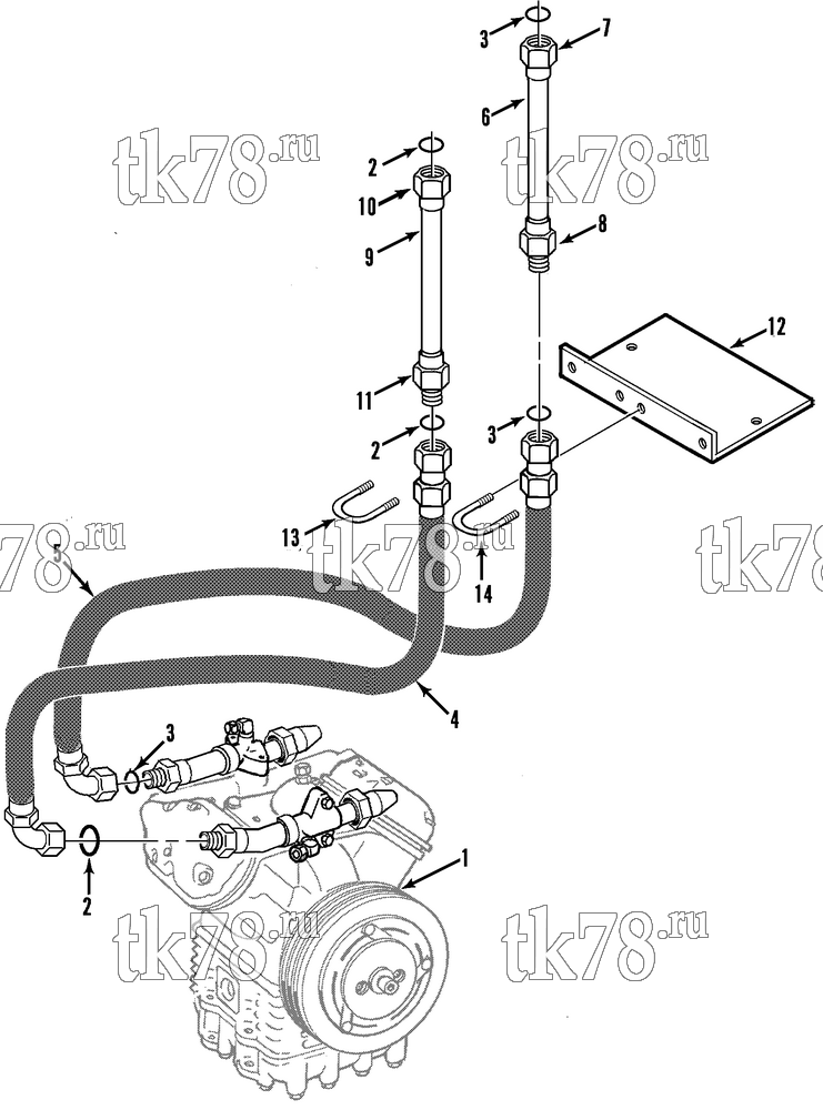 Каталог запчастей для Thermo King  COMPRESSOR CONNECTIONS & HOSES (815370)