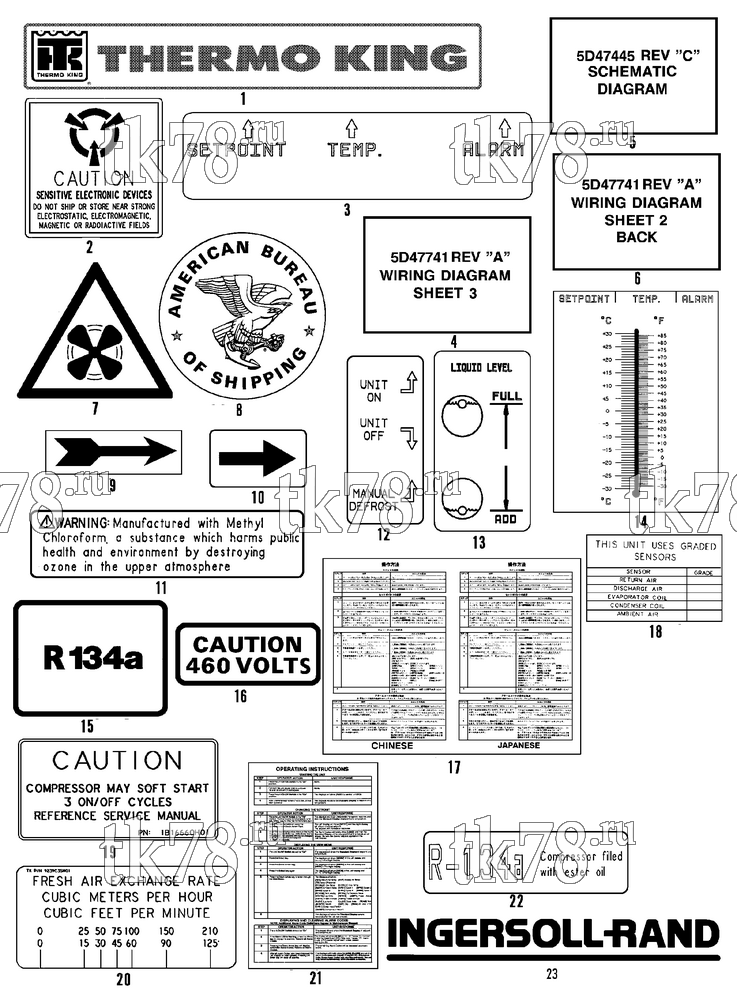Каталог запчастей для Thermo King  NAMEPLATES