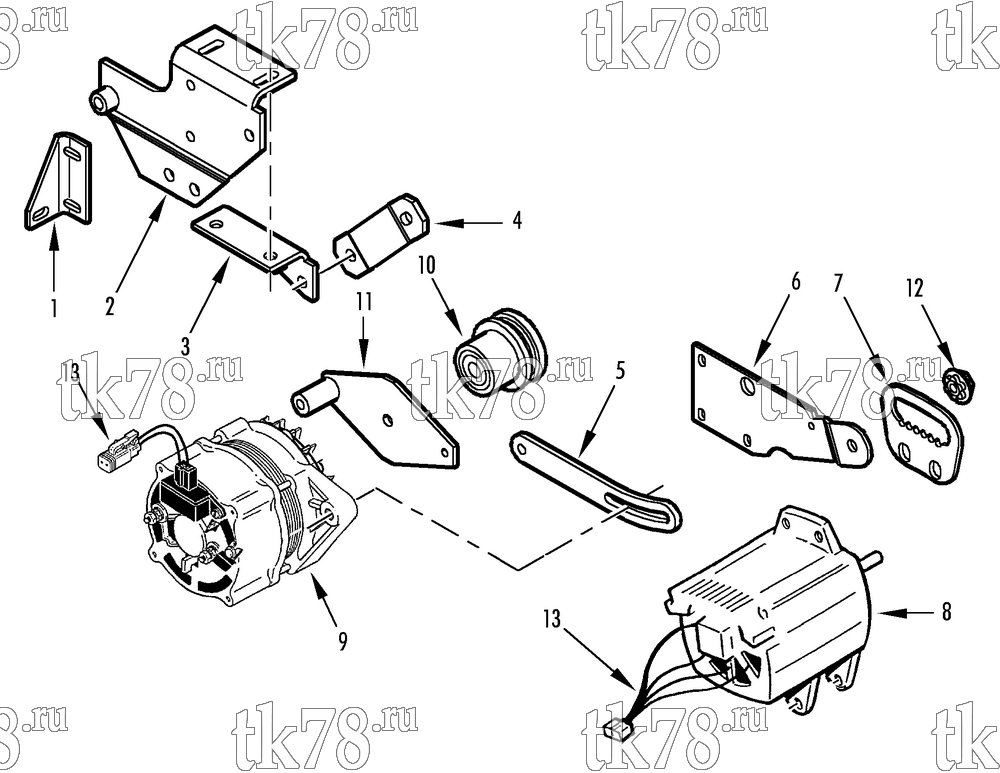 Каталог запчастей для Thermo King AP-II X 1012 ALTERNATOR MOUNTING GROUP