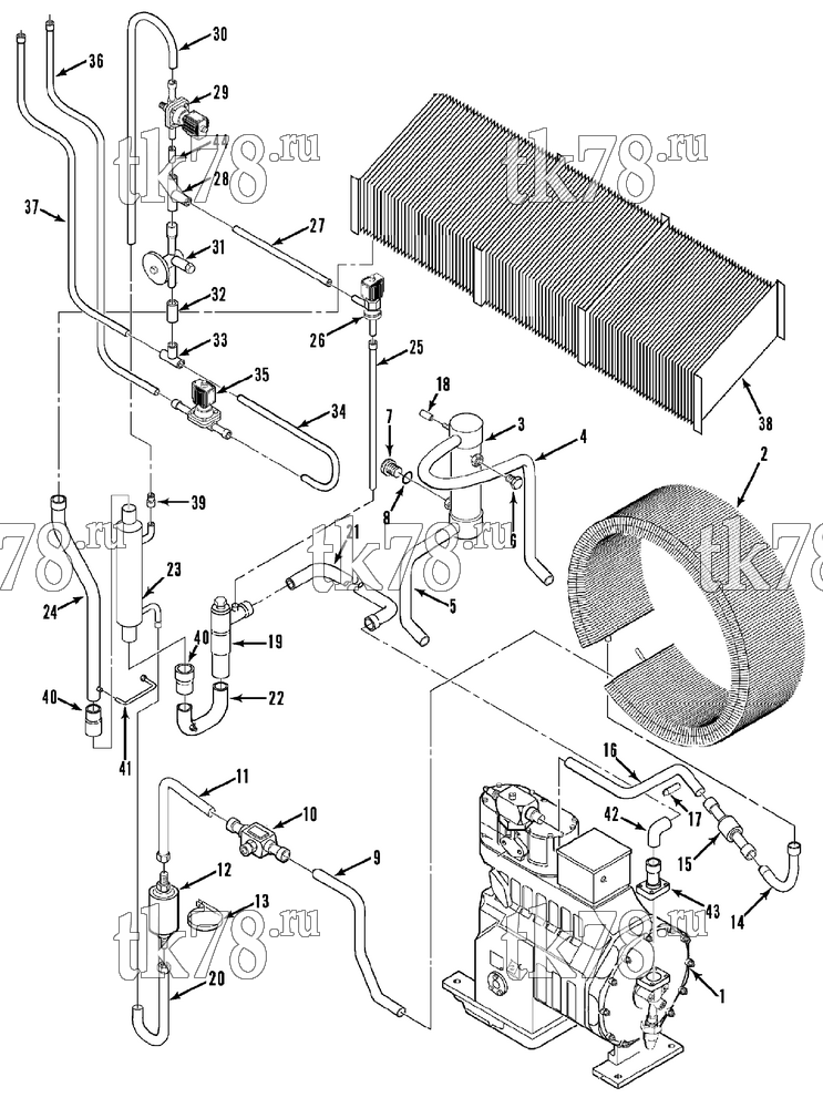 Каталог запчастей для Thermo King CRR 40 mP-C 2000 REFRIGERATION COMPONENTS