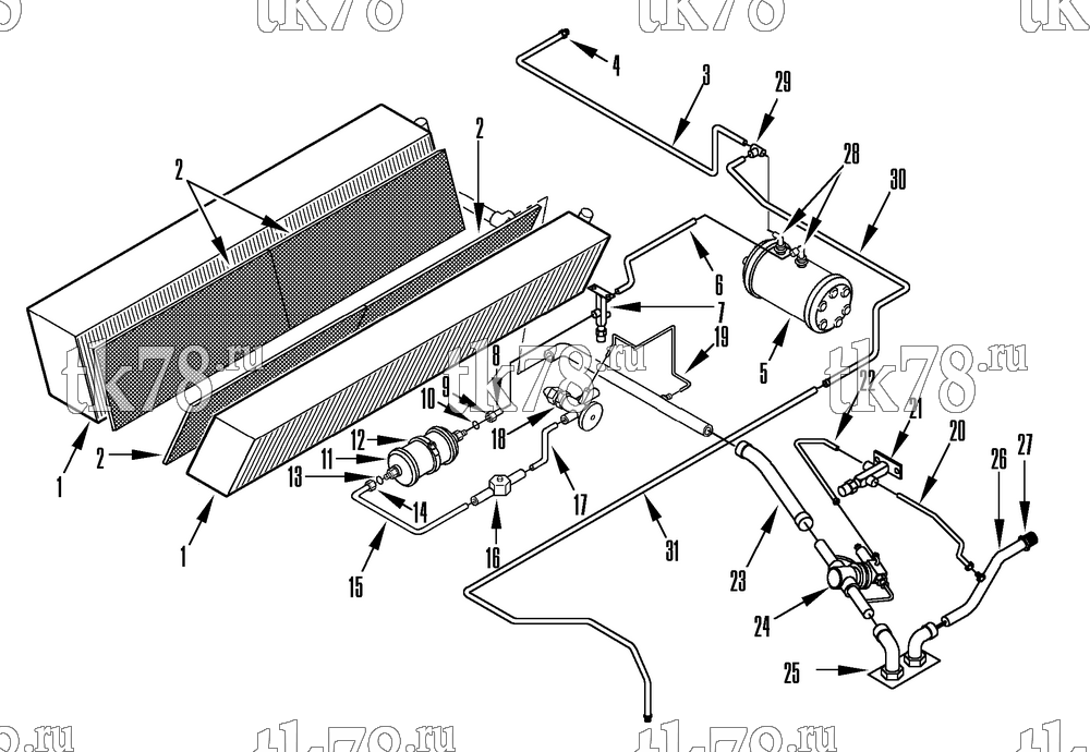 Каталог запчастей для Thermo King  EVAPORATOR REFRIGERATION (040879 & 040881)