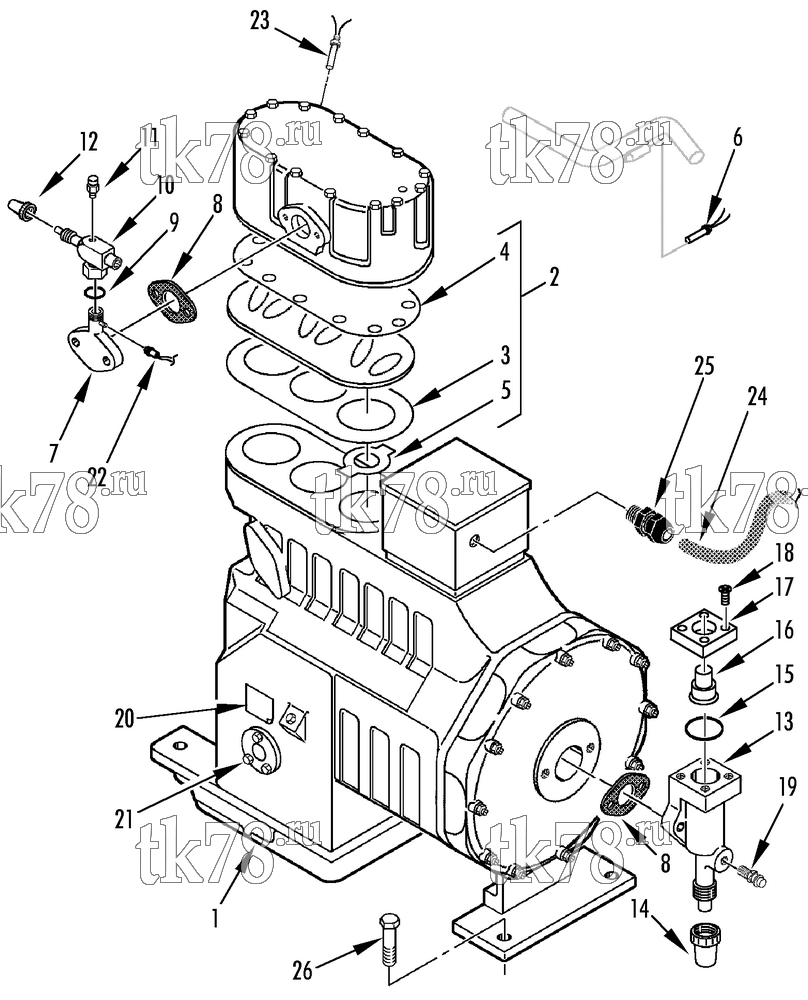 Каталог запчастей для Thermo King CRR 20 & 40 mP-D for Hapag-Lloyd COMPRESSOR GROUP