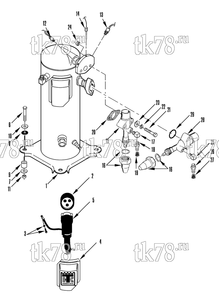 Каталог запчастей для Thermo King  COMPRESSOR GROUP