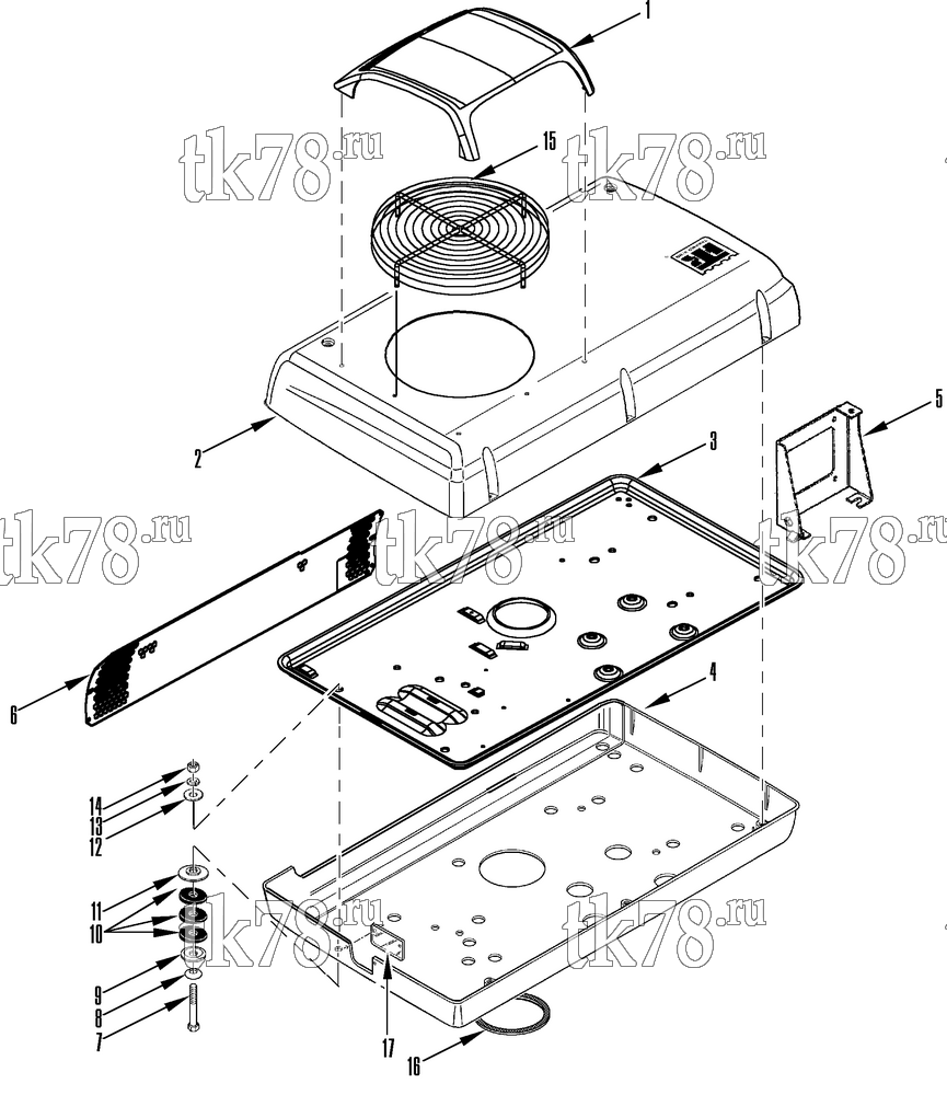 Каталог запчастей для Thermo King  CONDENSER COVER (V-250 PLUS)