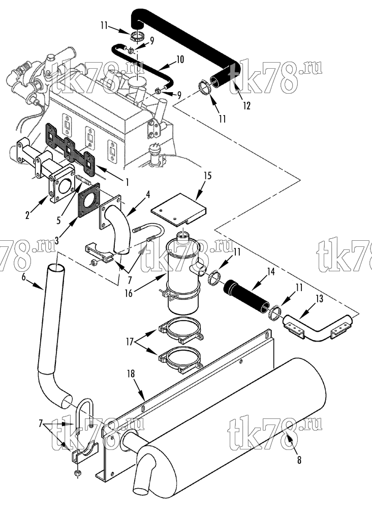 Каталог запчастей для Thermo King  MUFFLER & AIR CLEANER GROUP