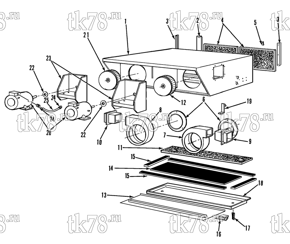 Каталог запчастей для Thermo King  FRAME MOTOR & BLOWER GROUP
