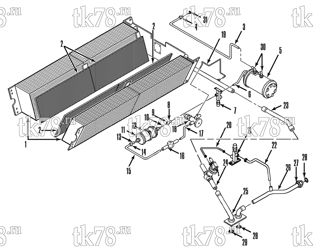 Каталог запчастей для Thermo King  EVAPORATOR REFRIGERATION (LRT-II 1004)