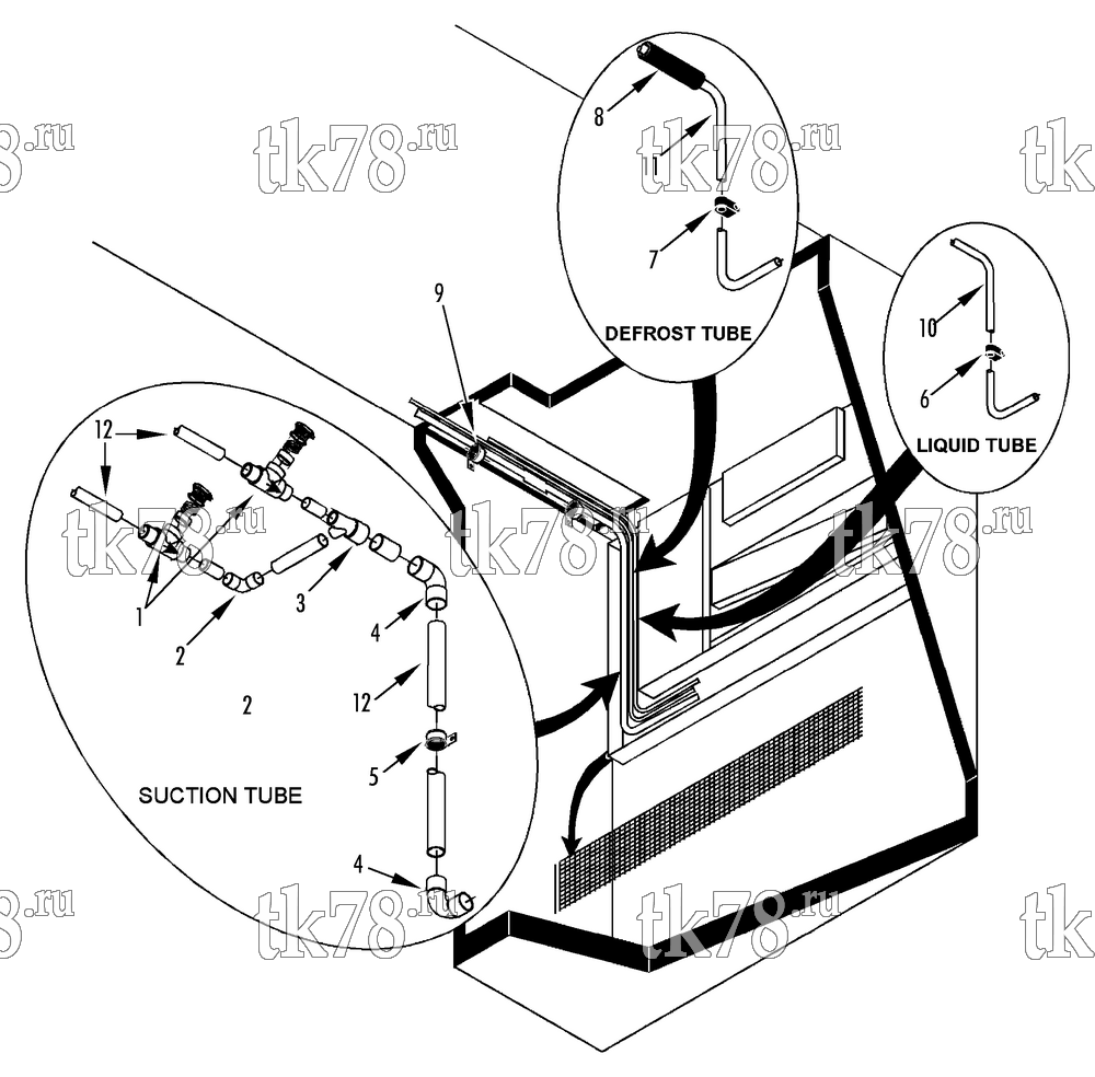 Каталог запчастей для Thermo King Super-II WHISPER Multi-Temp w/TK 486 Engine HOST CONNECTION ZONE 3