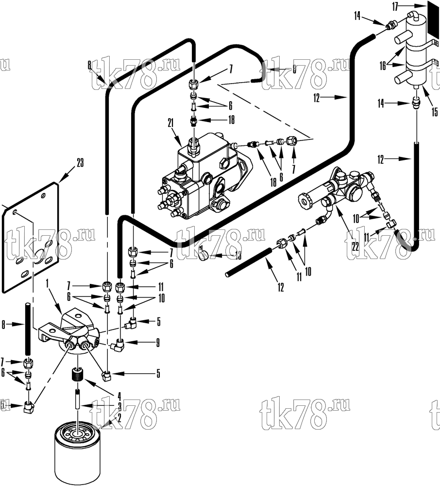 Каталог запчастей для Thermo King SGCO FUEL FILTER & HOSES (7/98 & After)