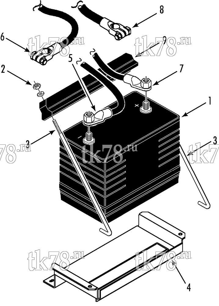 Каталог запчастей для Thermo King CGCM BATTERY TRAY & CABLE GROUP (CGCM & SGCM)