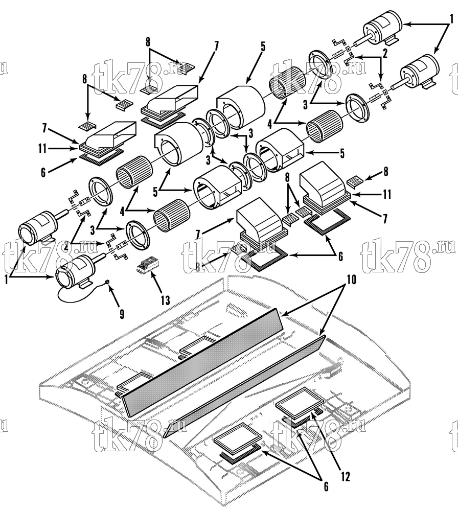 Каталог запчастей для Thermo King AT8 BLOWER GROUP (M2)