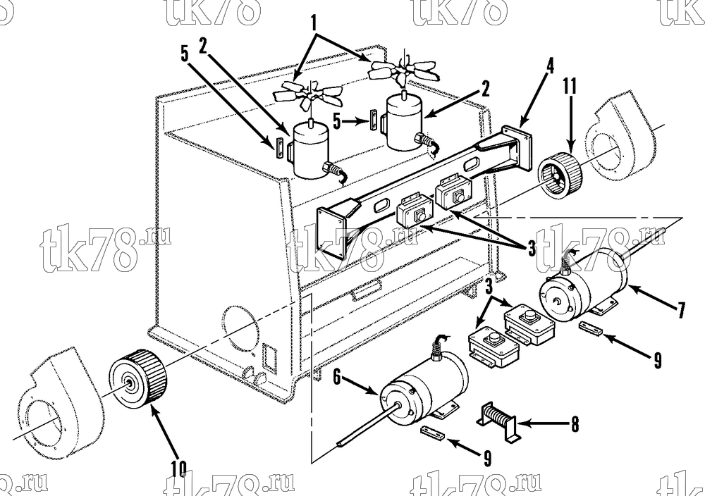 Каталог запчастей для Thermo King  MOTORS & FANS (ROTRON MOTORS)