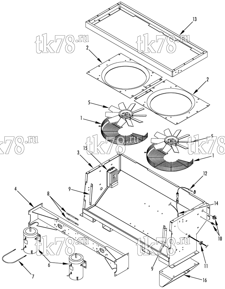 Каталог запчастей для Thermo King AT8 CONDENSER STRUCTURAL & ELECTRICAL (M2)