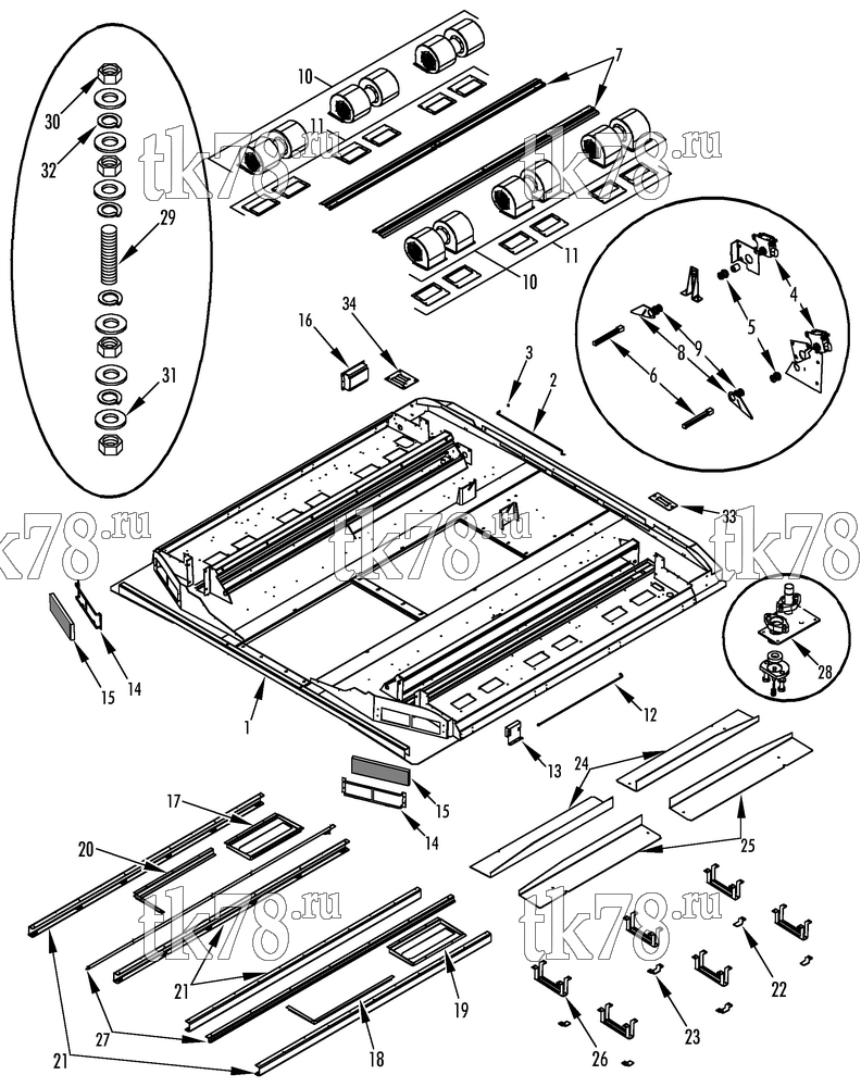 Каталог запчастей для Thermo King CRTI-1004 BASE COMPONENTS