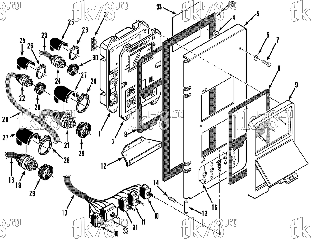 Каталог запчастей для Thermo King SB-III SR MP IV+ TG VI & Rail w/se 2.2 Engine CONTROL BOX COVER (SB-III 50 SR+)