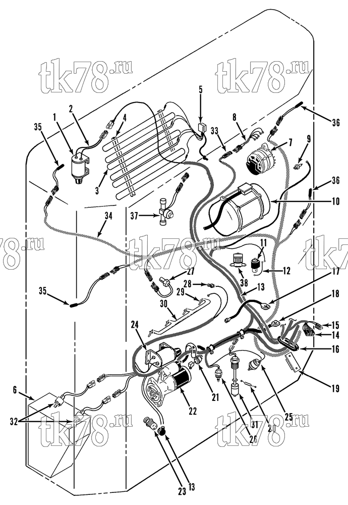 Каталог запчастей для Thermo King SB-III SR MP IV+ TG VI & Rail w/se 2.2 Engine ELECTRICAL COMPONENTS (SB-III 50 SR+)