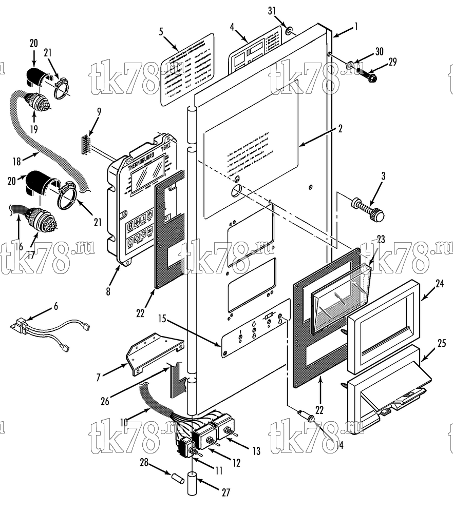 Каталог запчастей для Thermo King  CONTROL BOX COVER ASSEMBLY (TG VI)
