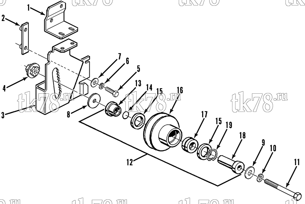 Каталог запчастей для Thermo King RD-II TLE IDLER PULLEY GROUP (Before 12/99)