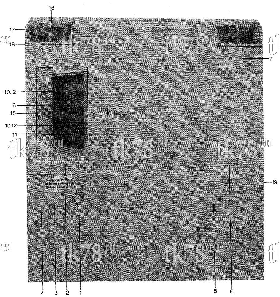 Каталог запчастей для Thermo King TNE 405 D & E REFRIGERATION - REAR VIEW (YORK TNE 405 D01)