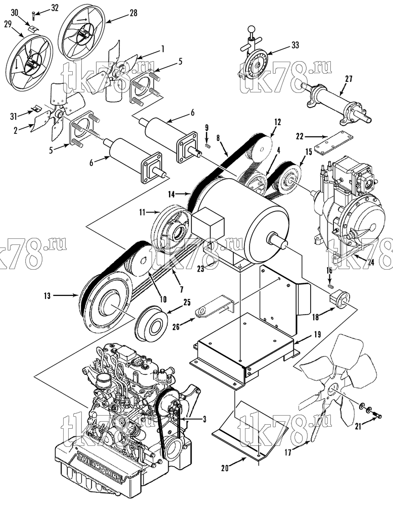 Каталог запчастей для Thermo King  COMPRESSOR GROUP (5D37227G17, KIT 718016)