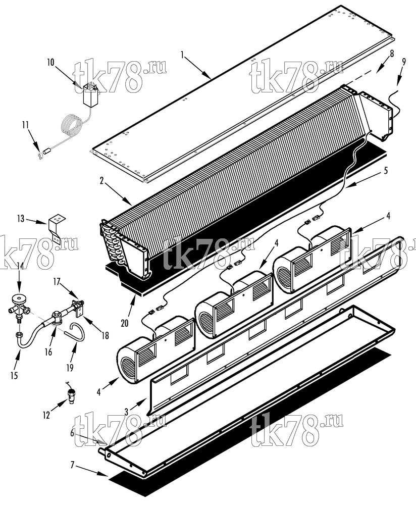 Каталог запчастей для Thermo King  EVAPORATOR COMPONENTS (S-30 LP 1000)