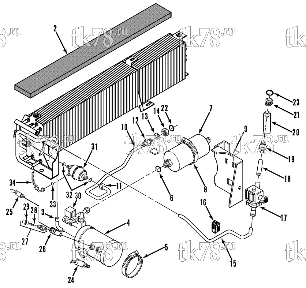 Каталог запчастей для Thermo King V-280 REFRIGERATION - CONDENSER (10s)
