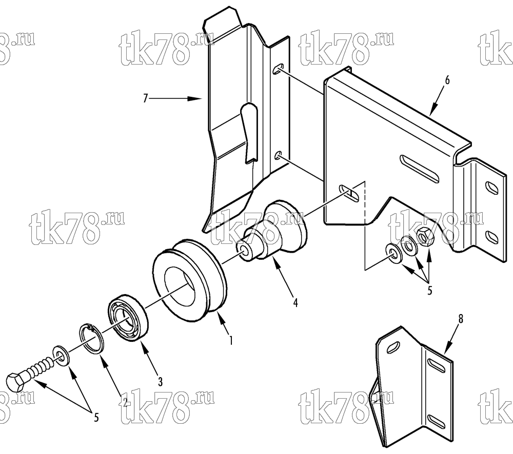Каталог запчастей для Thermo King SL-300 IDLER PULLEY GROUP (3/99 & After)