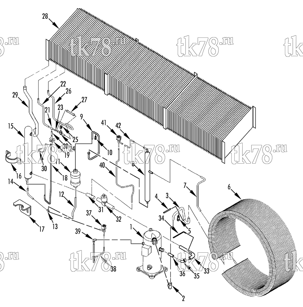 Каталог запчастей для Thermo King CSR 40 REFRIGERATION COMPONENTS - HERMETIC