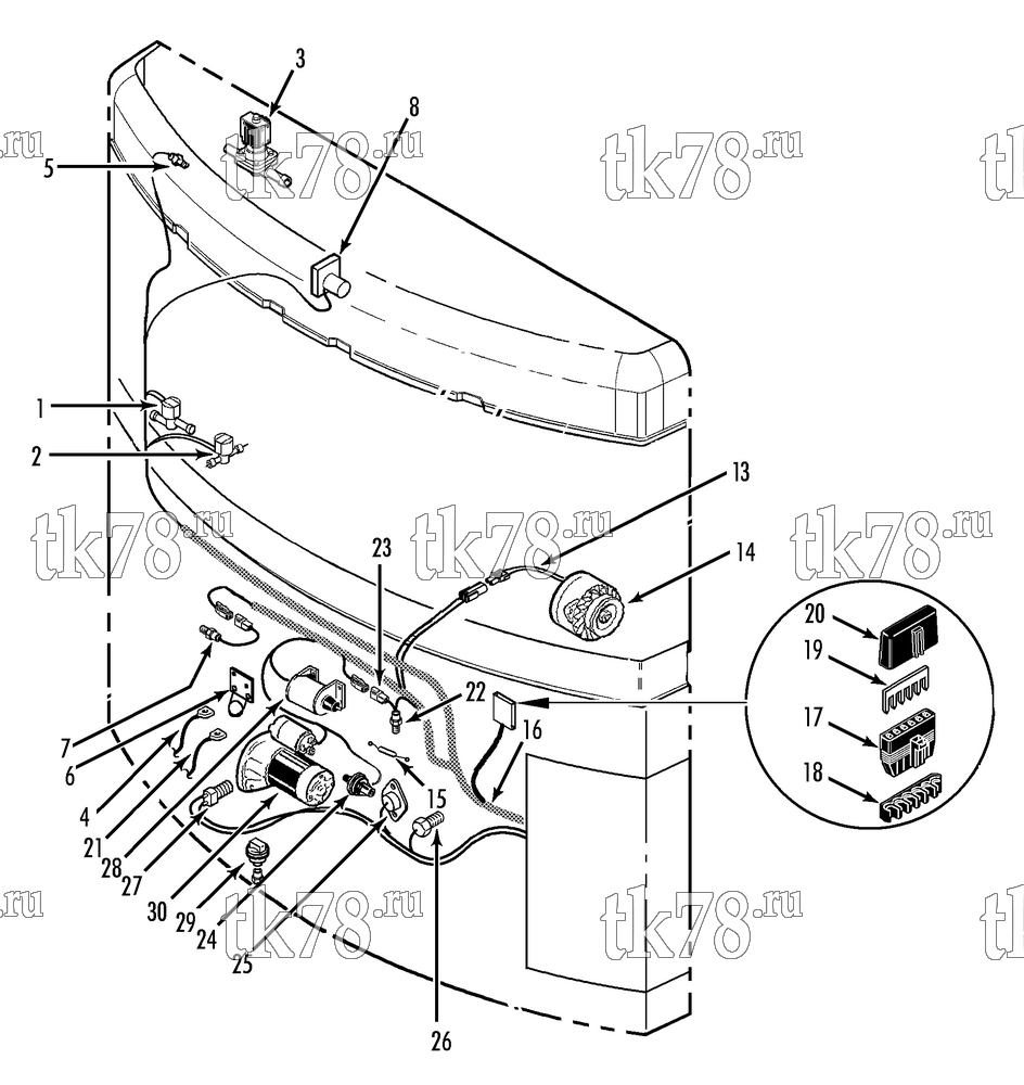 Каталог запчастей для Thermo King SL-300 ELECTRICAL COMPONENTS (SL-300 30 SR)