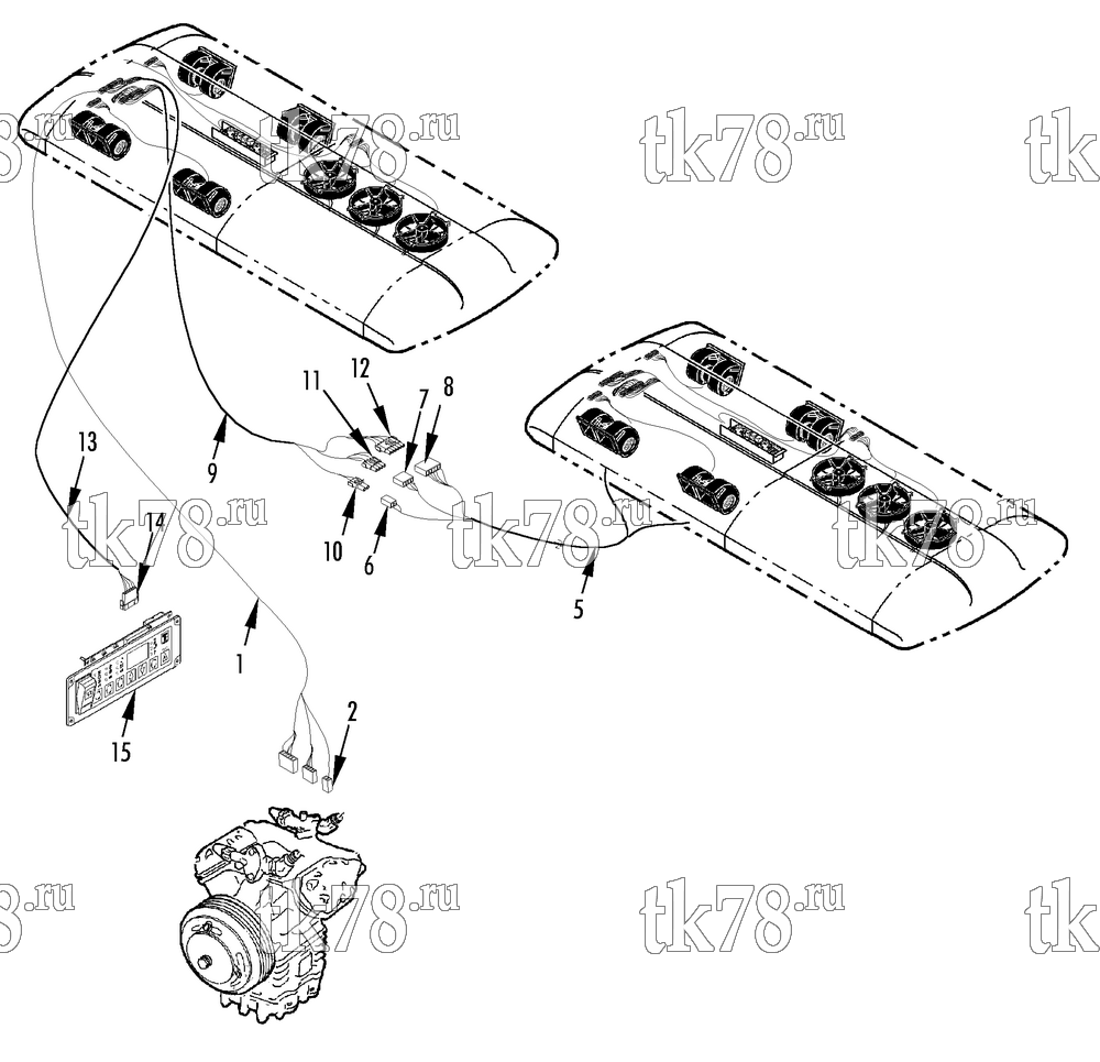 Каталог запчастей для Thermo King  HARNESS CONNECTIONS (KIT 715416)