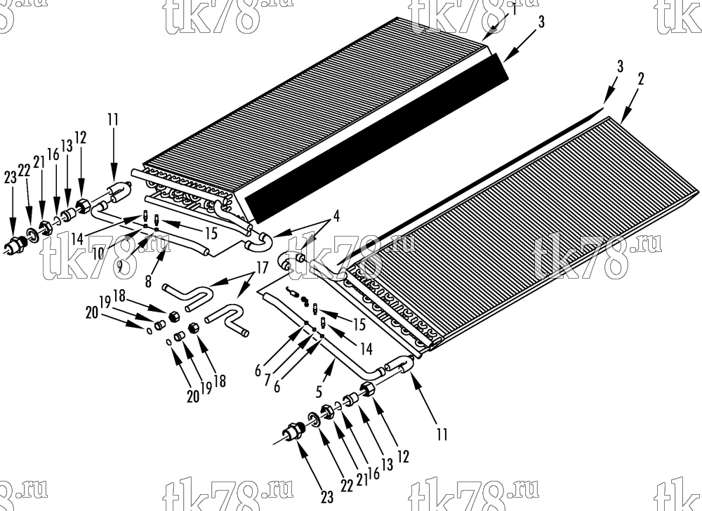Каталог запчастей для Thermo King LRT-I 1000/1004 & LRT-II 1000/1004 REFRIGERATION CONDENSER (099194)