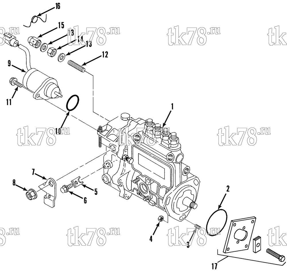 Каталог запчастей для Thermo King SL-100e FUEL INJECTION PUMP GROUP (TK482E, Engines Manufactured 1/99 & After)