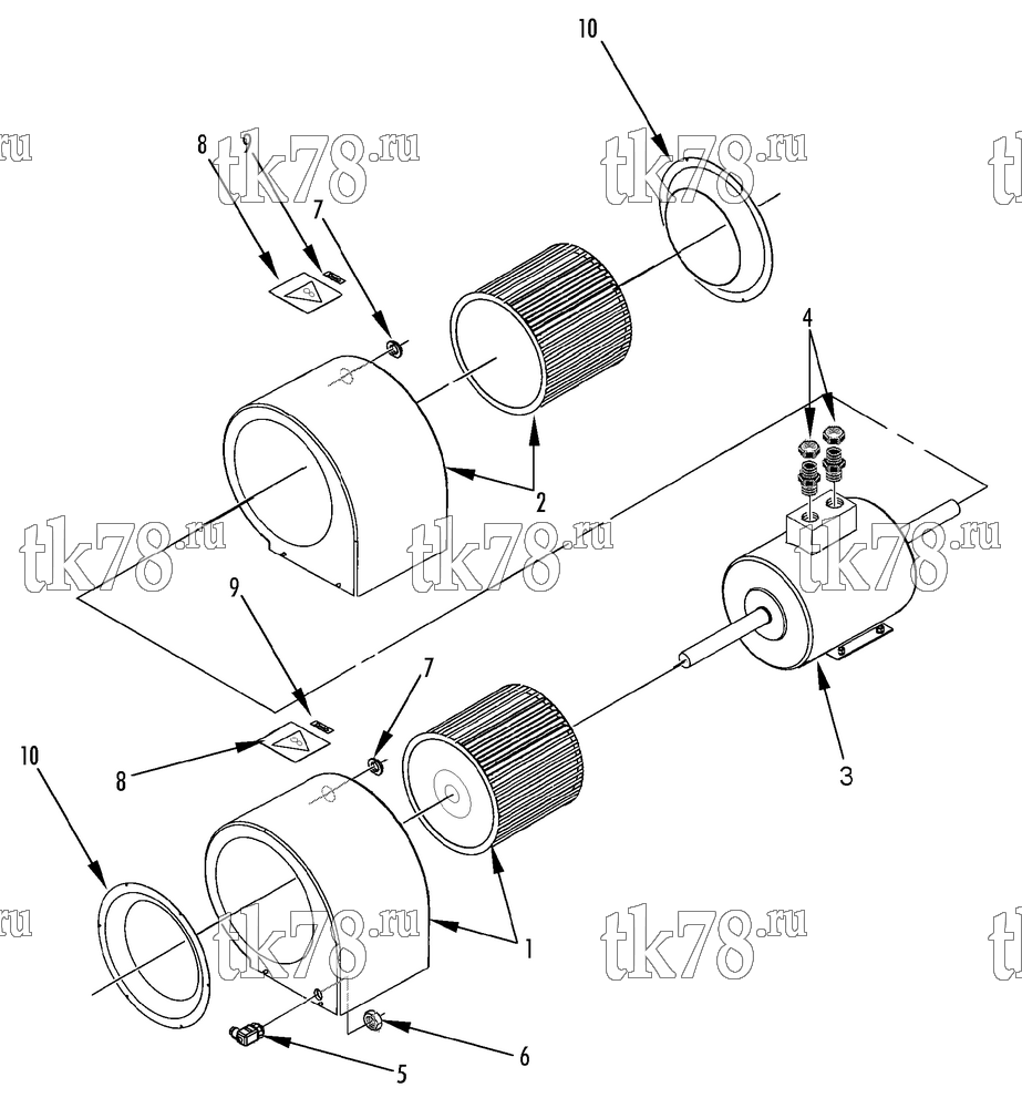 Каталог запчастей для Thermo King  EVAPORATOR BLOWER GROUP (7.5 TON)