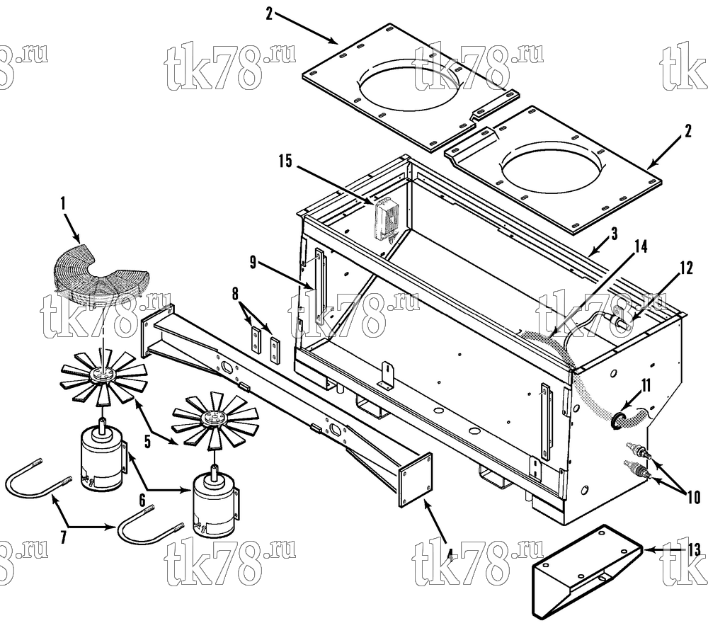 Каталог запчастей для Thermo King AT10-M3 CONDENSER STRUCTURAL/ELECTRICAL (AT10-M3, M6)