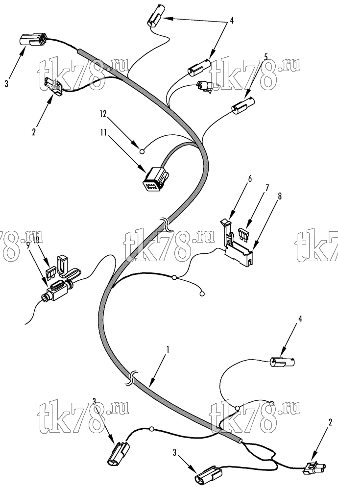Каталог запчастей для Thermo King V-280 HARNESS ASSEMBLY - CONDENSER & VEHICLE