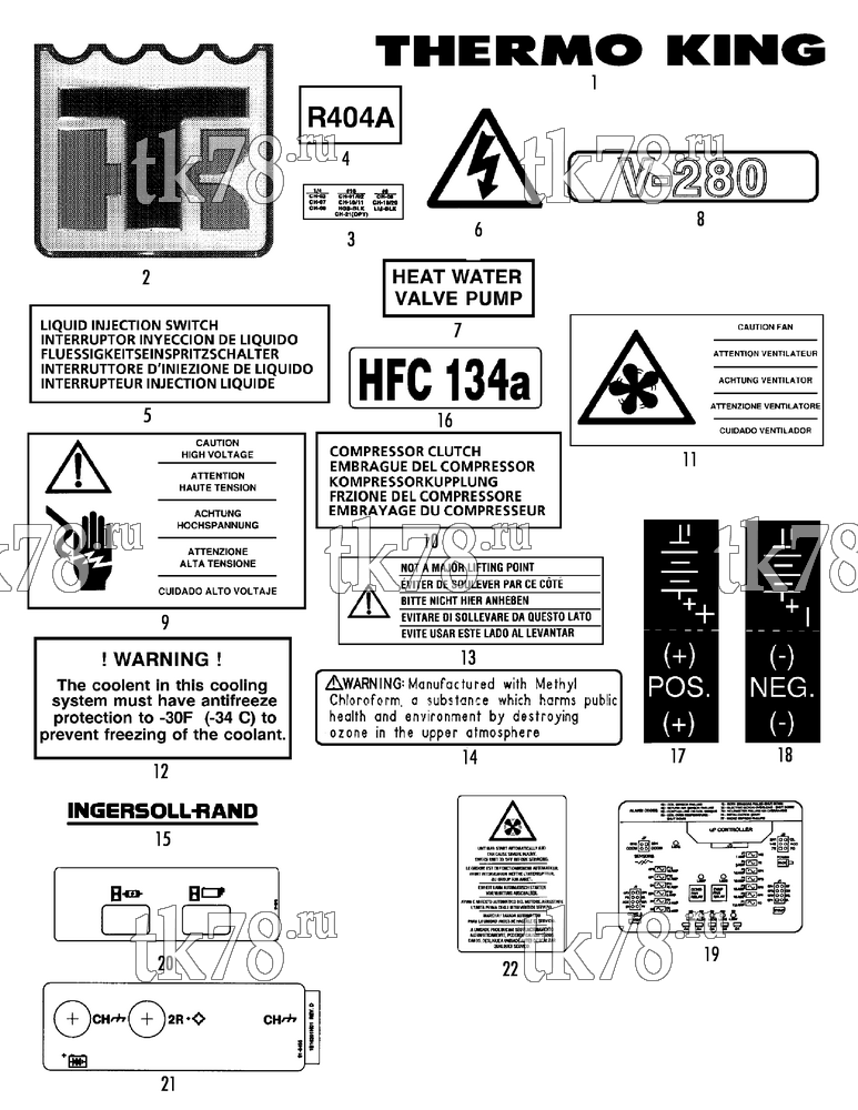 Каталог запчастей для Thermo King V-280 NAMEPLATES